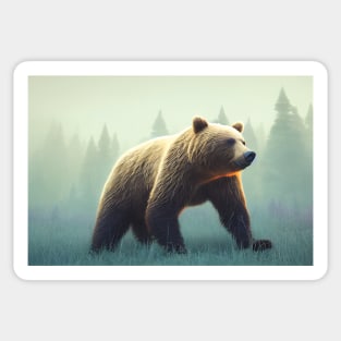 Grizzly Bear in the Woods Sticker